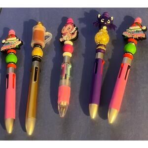 Handmade Pens Custom Beads  - Unique & Colorful Design - Multi Color